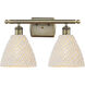 Ballston Bristol Natural 2 Light 17.5 inch Antique Brass Bath Vanity Light Wall Light
