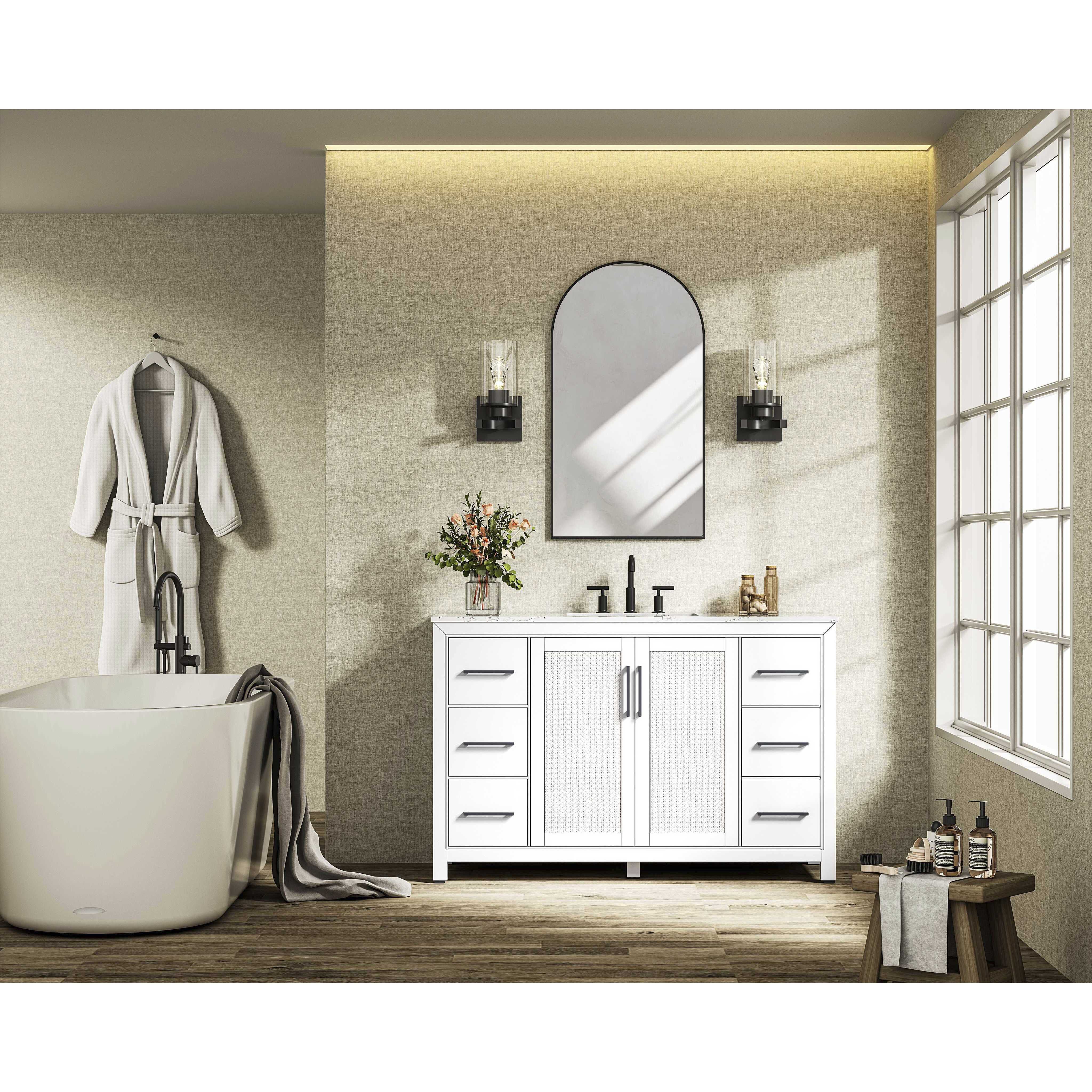 Alina 54 X 34 inch White Bathroom Vanity Cabinet