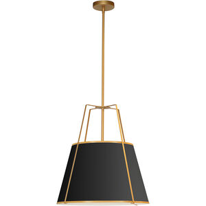 Trapezoid 1 Light 18 inch Gold with Black Pendant Ceiling Light