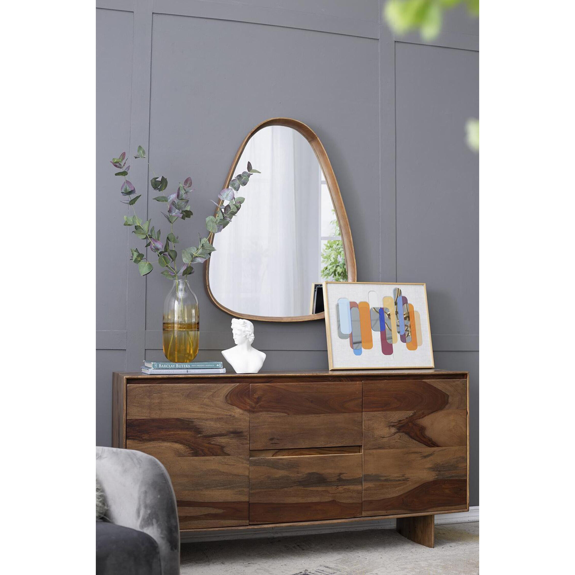 Wayne 36.8 X 28.1 inch Brown Wall Mirror