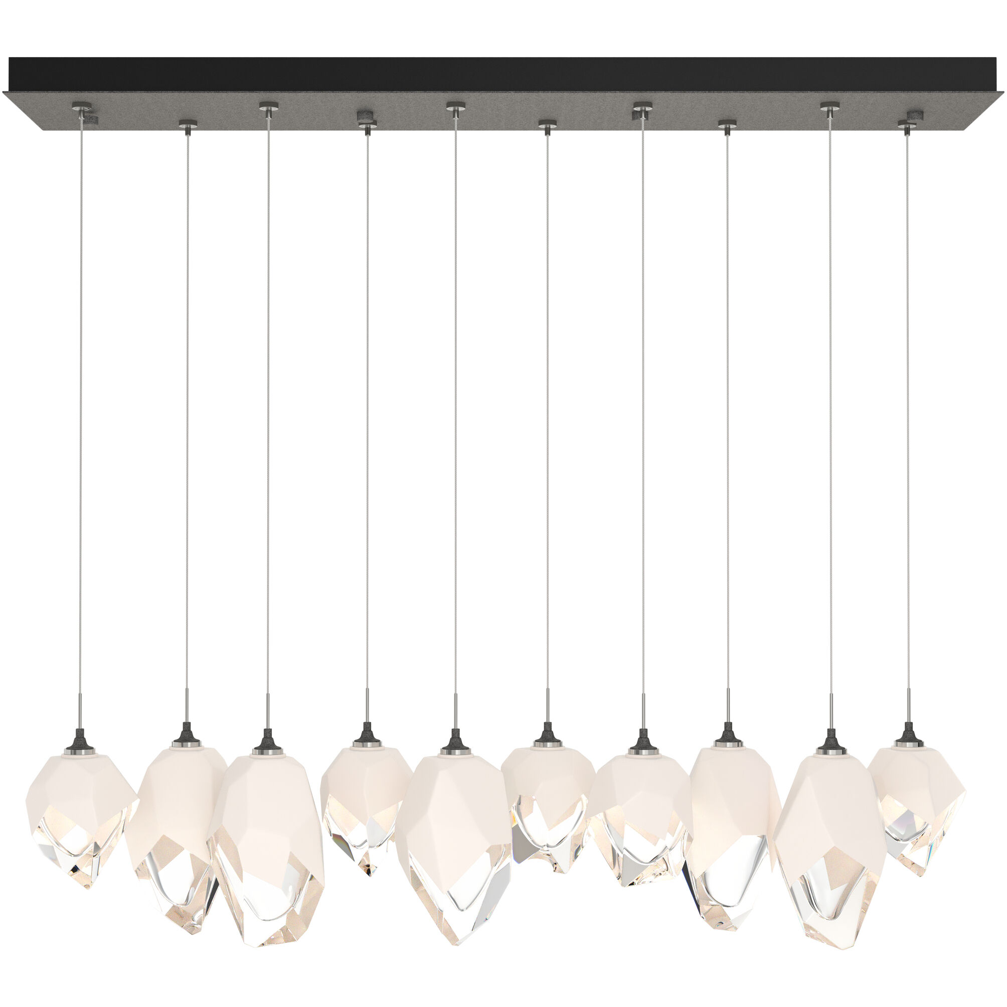 Chrysalis 10 Light 10.1 inch Natural Iron Pendant Ceiling Light in White Crystal