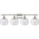 Ballston Athens LED 36 inch Polished Nickel Bath Vanity Light Wall Light in Seedy Glass, Ballston