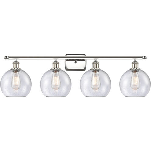Ballston Athens LED 36 inch Polished Nickel Bath Vanity Light Wall Light in Seedy Glass, Ballston