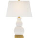 Chapman & Myers Fang Gourd 27 inch 150 watt Ivory Crackle Ceramic Table Lamp Portable Light in Linen