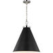 C&M by Chapman & Myers Wellfleet 1 Light 19.5 inch Midnight Black and Polished Nickel Pendant Ceiling Light in Midnight Black / Polished Nickel