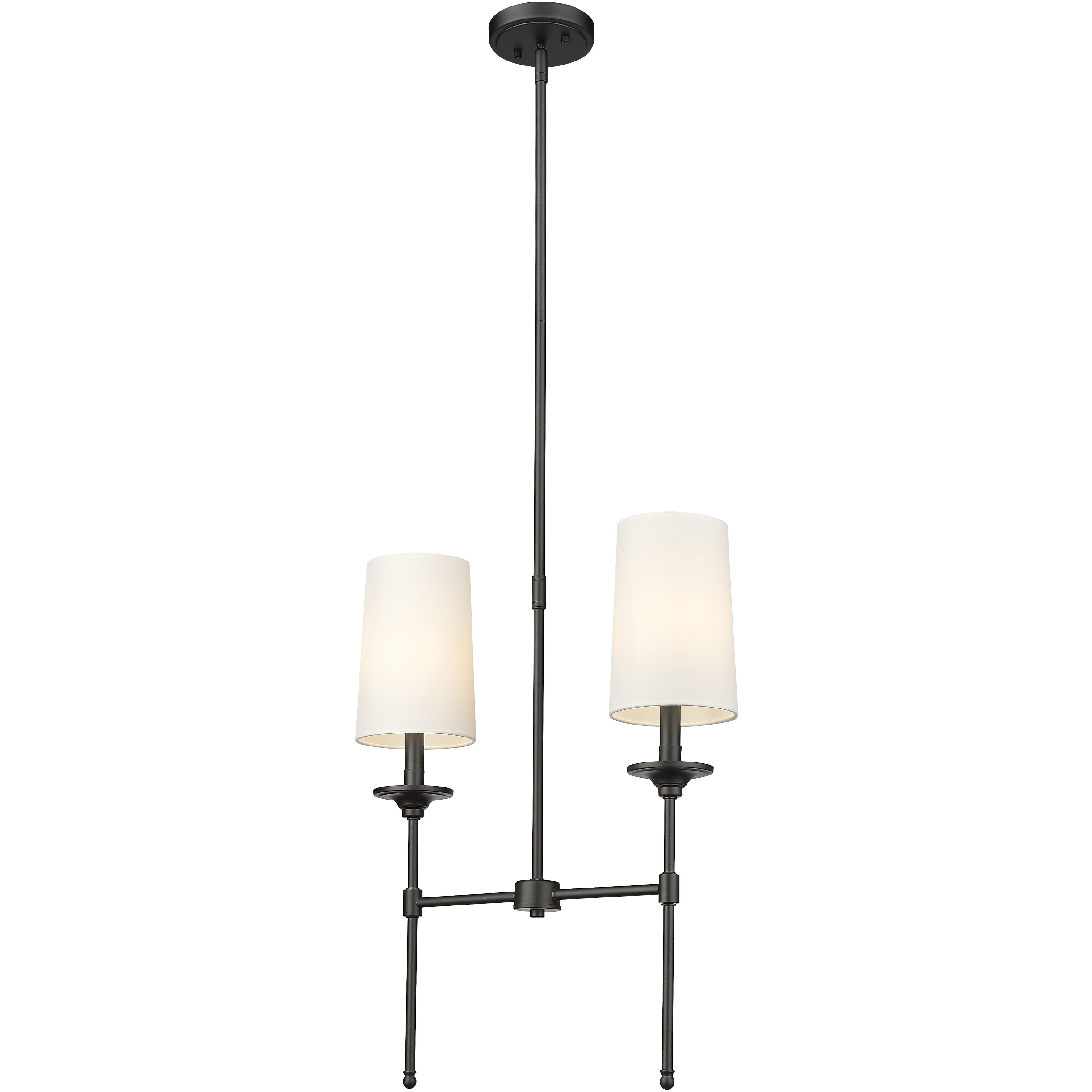 Emily 2 Light 19 inch Matte Black Linear Chandelier Ceiling Light