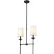 Emily 2 Light 19 inch Matte Black Linear Chandelier Ceiling Light