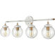 Boudreaux 4 Light 33 inch Matte White with Satin Brass Vanity Light Wall Light