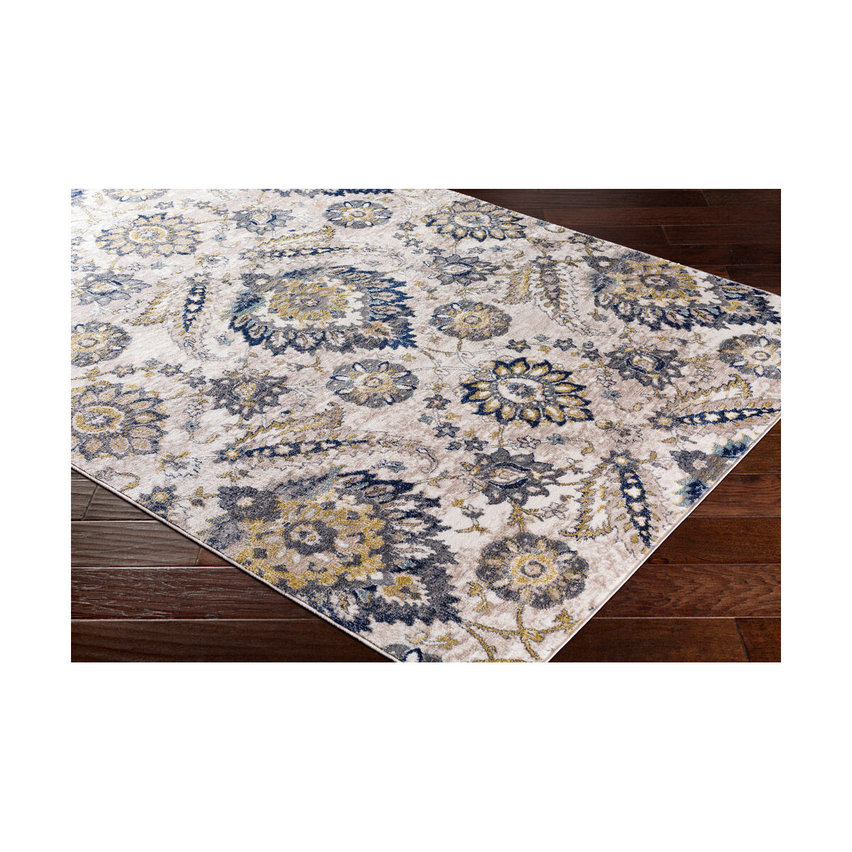 Athens 87 X 63 inch Charcoal/Navy/Sky Blue/Butter/Ivory/White Rugs, Rectangle
