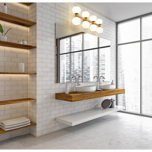 Artemis 8 Light 35 inch Modern Gold Vanity Wall Light