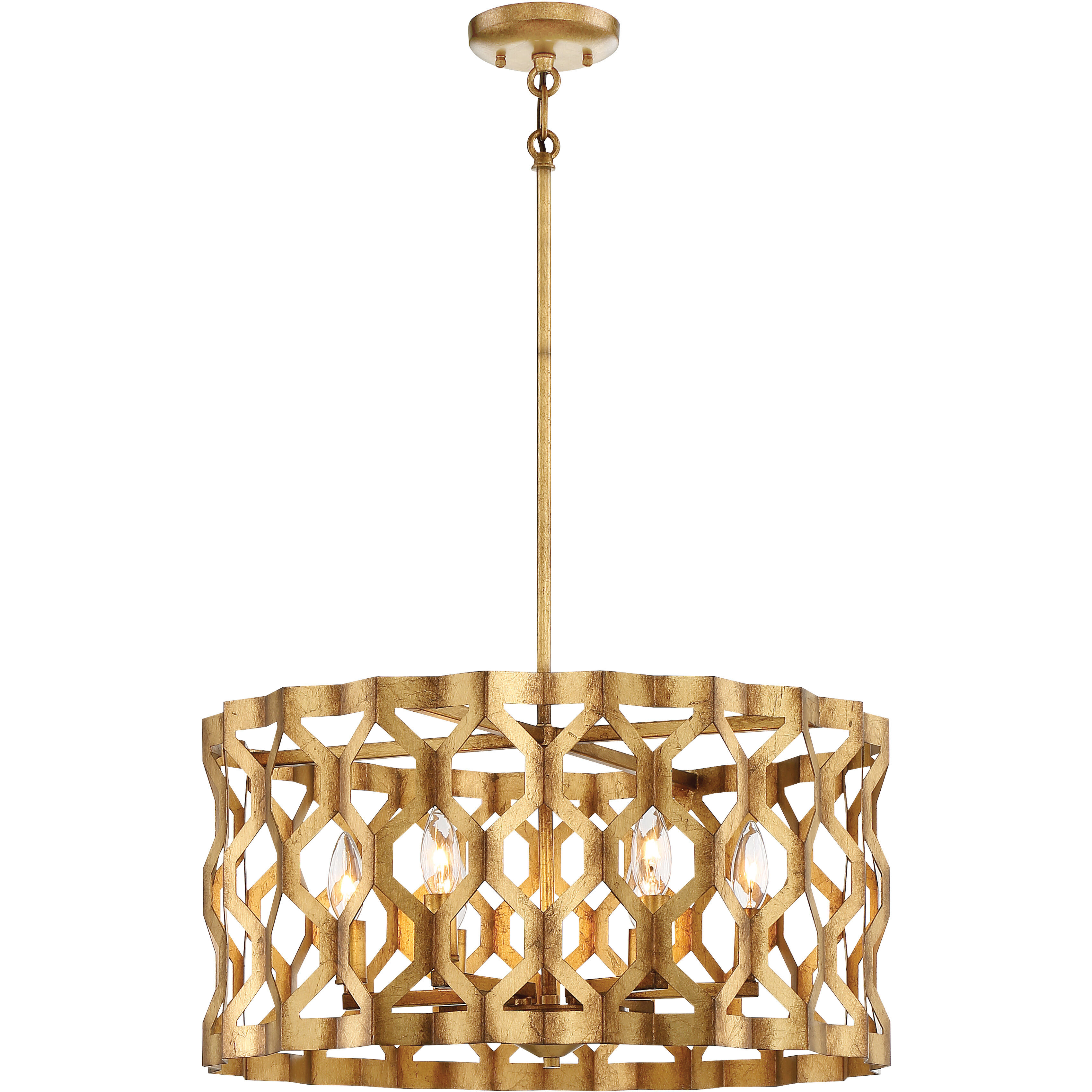 Coronade 6 Light 22 inch Pandora Gold Leaf Pendant Ceiling Light