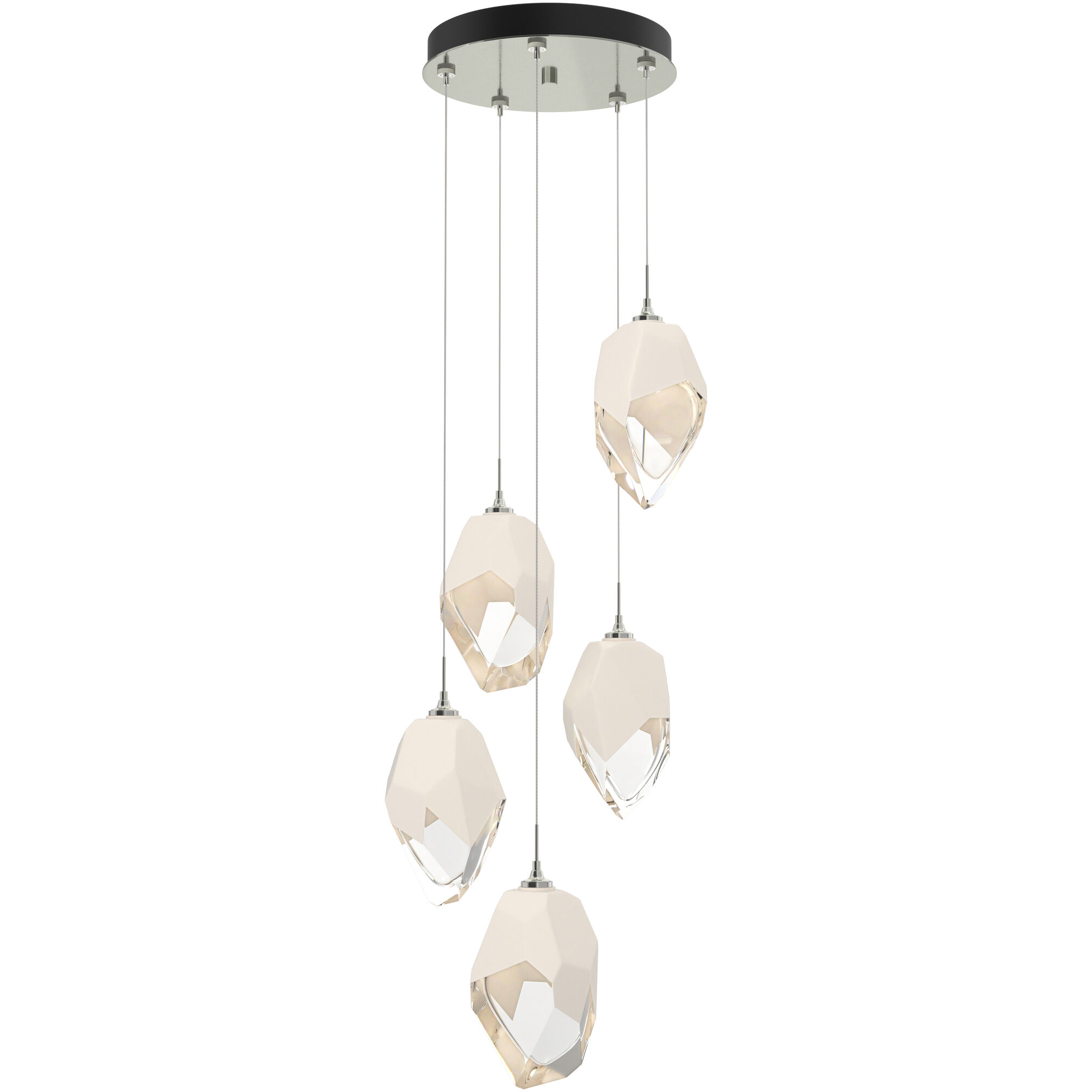 Chrysalis 5 Light 16.1 inch Sterling Pendant Ceiling Light in White Crystal, Large