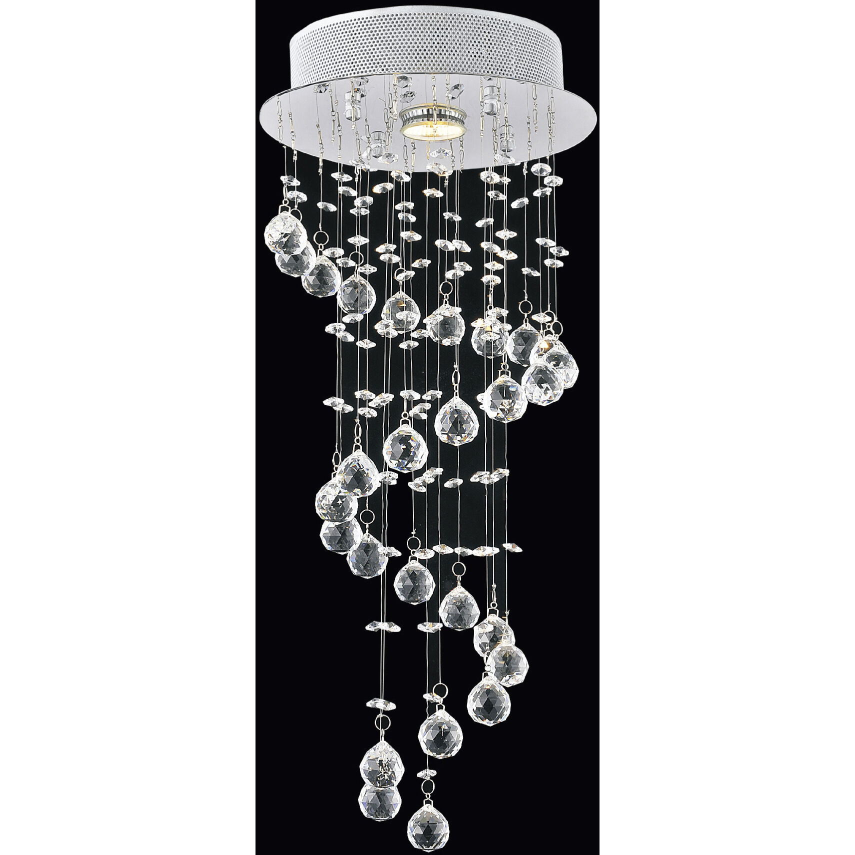 Spiral 1 Light 10 inch Chrome Flush Mount Ceiling Light