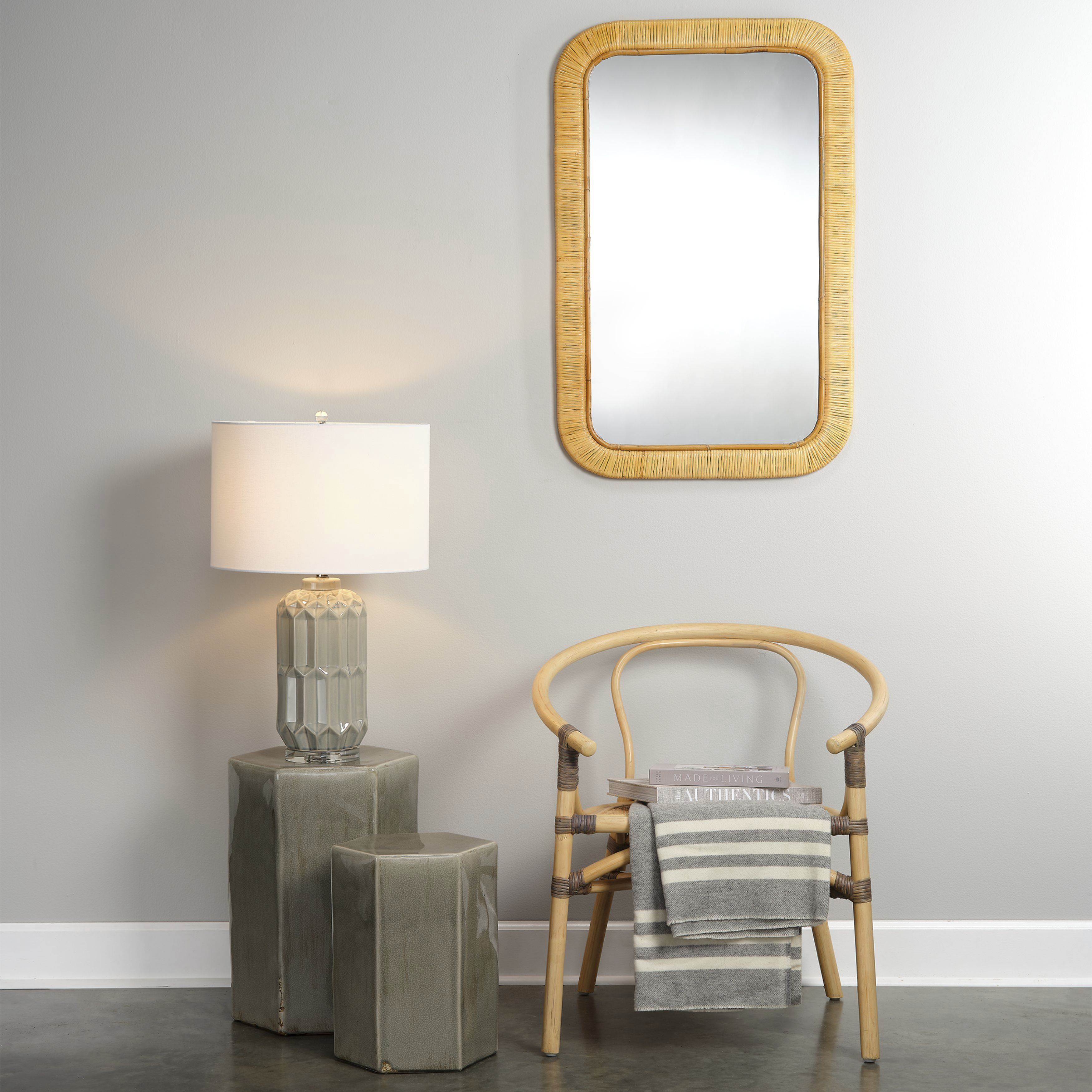 Porto 16 X 11.5 inch Grey Ceramic Side Table