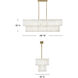 Simone LED 48 inch Burnished Gold Chandelier Ceiling Light in Alabaster, Linear & Oval