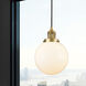 Franklin Restoration Beacon LED 8 inch Brushed Brass Mini Pendant Ceiling Light in Matte White, Franklin Restoration