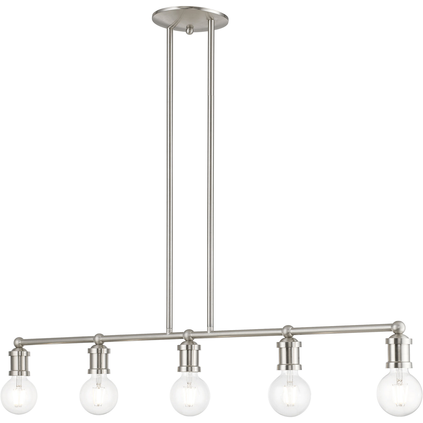 Lansdale 5 Light 40 inch Brushed Nickel Linear Chandelier Ceiling Light, Large