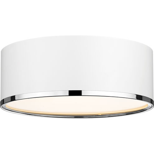 Arlo 3 Light 16 inch Matte White and Chrome Flush Mount Ceiling Light