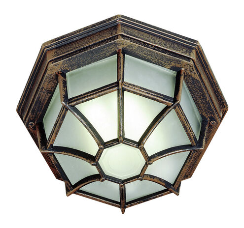 Benkert 1 Light 9 inch Rust Outdoor Flushmount Lantern