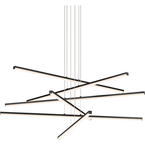 Stix LED 40 inch Satin Black Chandelier Ceiling Light