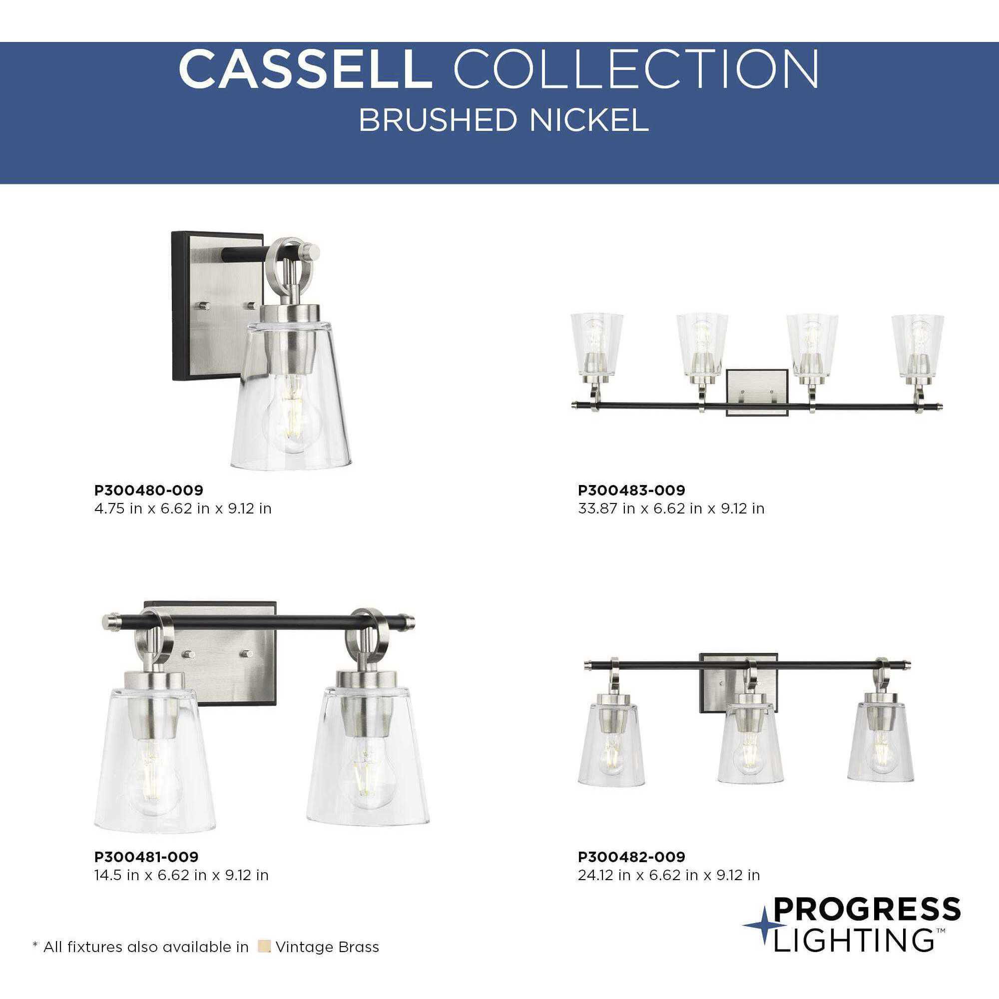 Cassell 3 Light 24.12 inch Brushed Nickel Bathroom Vanity Light Wall Light