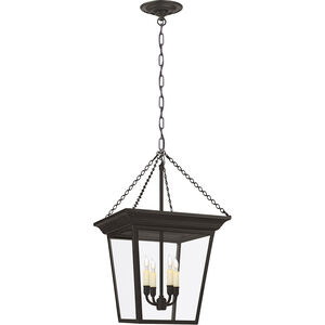 Chapman & Myers Cornice 4 Light 14.5 inch Blackened Rust Lantern Pendant Ceiling Light, Small