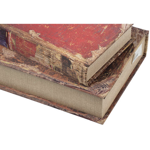 Anita 8.7 inch Brown and Multi-Color Book Box, Set of 6