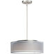 Prime LED 16 inch Satin Nickel Single Pendant Ceiling Light in Gray Felt