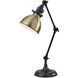 Alden 19 inch 40.00 watt Antique Bronze with Brass Accents Desk Lamp Portable Light, Simplee Adesso