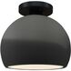 Radiance 1 Light 7 inch Gloss Grey and Matte Black Semi Flush Ceiling Light
