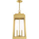 Oslo 3 Light 11 inch Satin Brass Outdoor Pendant Lantern