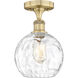 Athens Water Glass 1 Light 8 inch Brushed Brass Semi-Flush Mount Ceiling Light