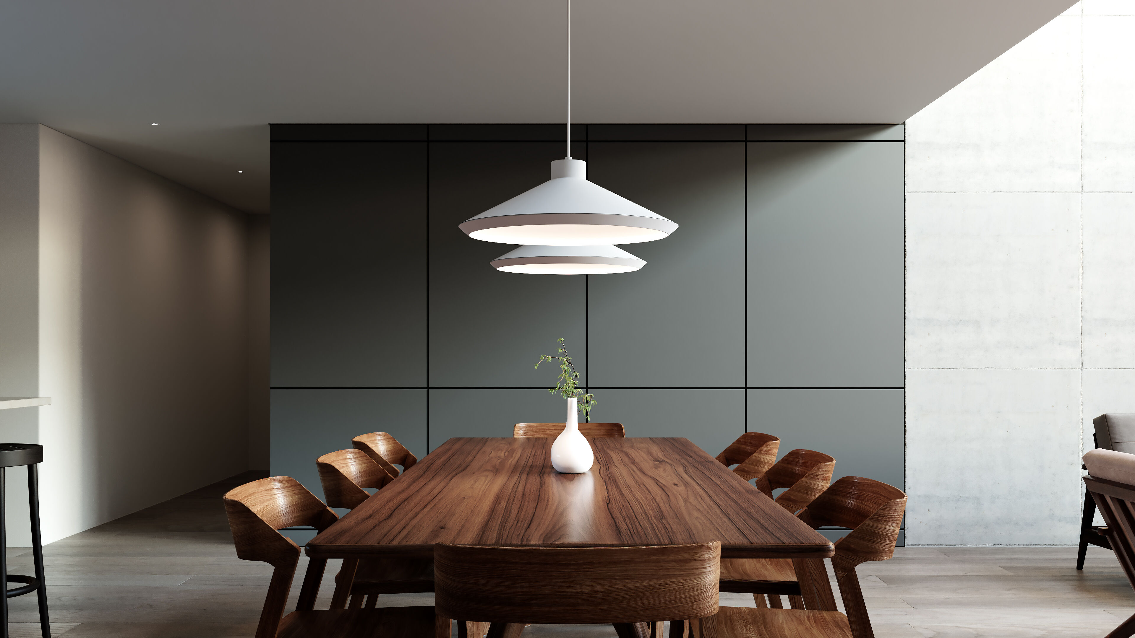 Koma LED 22 inch Satin White Pendant Ceiling Light in GU24