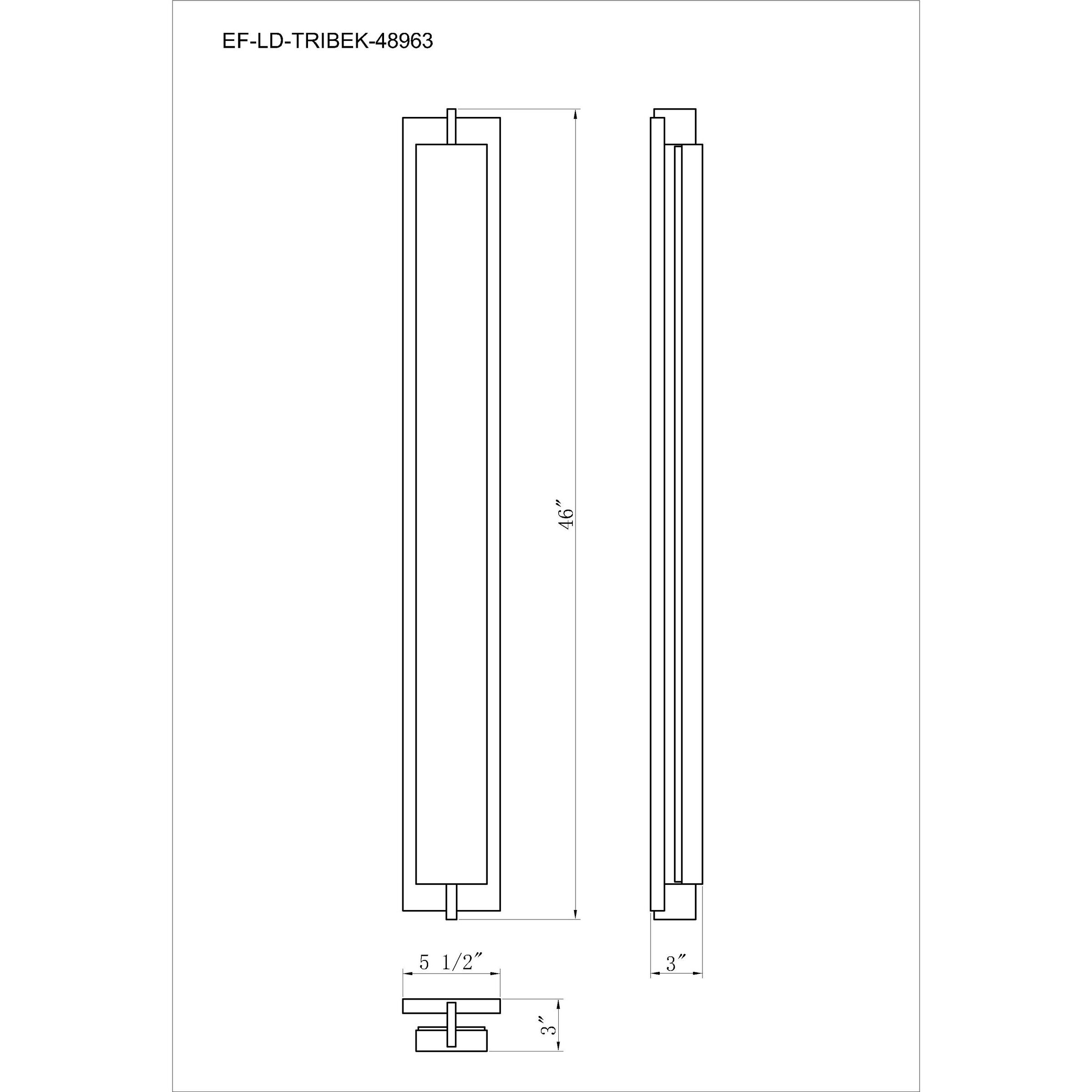 Tribek 1 Light 46 inch Black Outdoor Wall Sconce