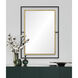 Gray 38 X 28 inch Gold Leaf, Black Wall Mirror