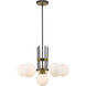 Parsons 6 Light 27 inch Matte Black and Olde Brass Chandelier Ceiling Light