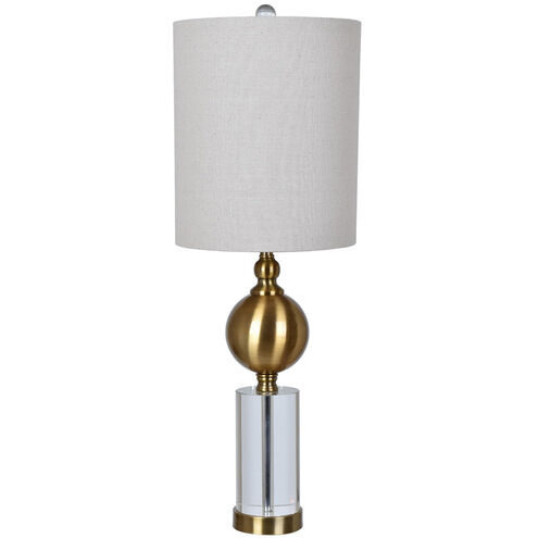 Dupuis 29 inch 150 watt Brass and Clear Table Lamp Portable Light