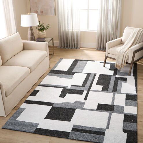 Kali 130 X 94 inch Black/White/Grey Rug in 8 x 11