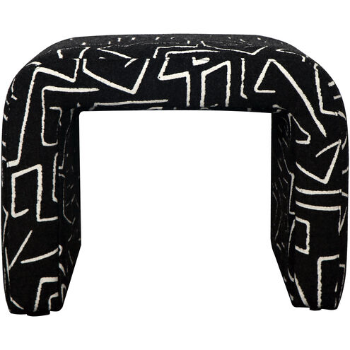 Gable 20 inch Black and White Ottoman