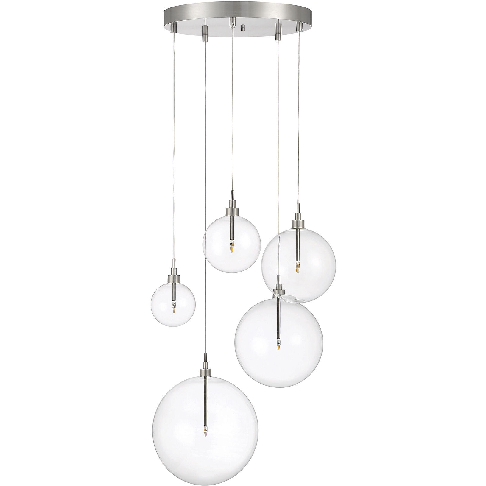 Modern LED 28 inch Brushed Nickel Pendant Ceiling Light