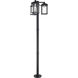 Nyack 3 Light 96.25 inch Black with Brushed Nickel Accents Outdoor 3 Head Post Light