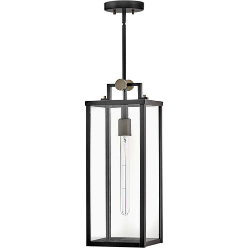 Catalina 1 Light 7.5 inch Black with Burnished Bronze Outdoor Hanging