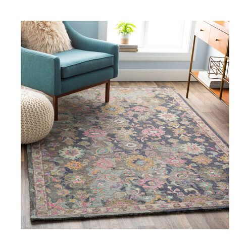 Lester 90 X 60 inch Navy/Light Gray/Charcoal/Teal/Garnet/Rose/Mauve Rugs, Rectangle