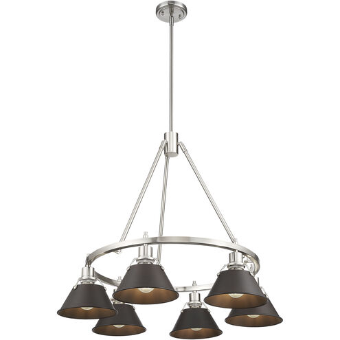 Orwell 6 Light 29 inch Pewter Chandelier Ceiling Light in Rubbed Bronze