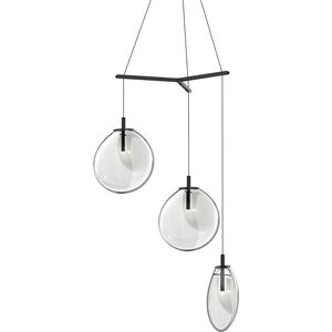 Cantina LED 33 inch Satin Black Pendant Ceiling Light in Clear Glass