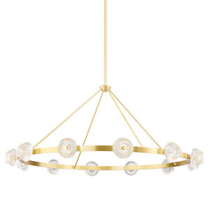 Barclay 12 Light 65 inch Aged Brass Chandelier Ceiling Light