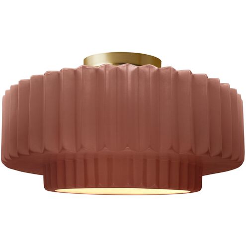 Radiance LED 14.5 inch Canyon Clay and Brushed Brass Semi Flush Ceiling Light