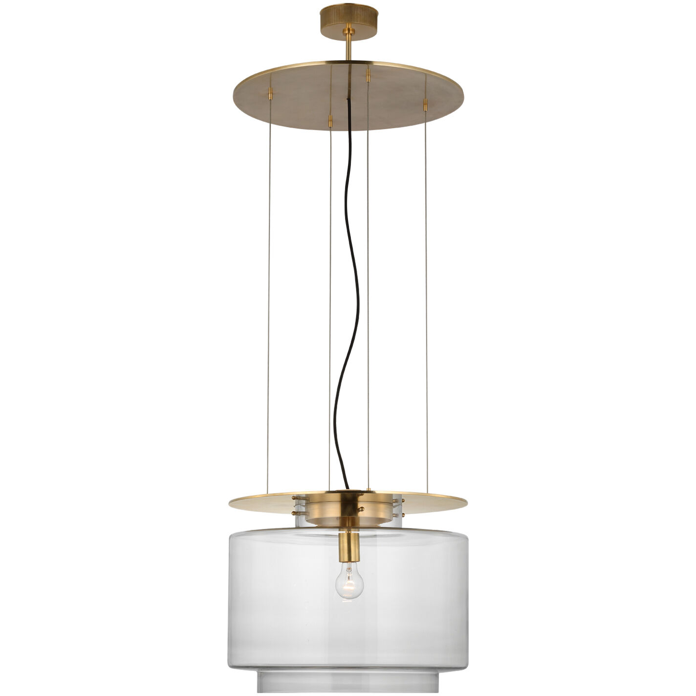 Ray Booth Elias LED 20 inch Antique-Burnished Brass Floating Pendant Ceiling Light