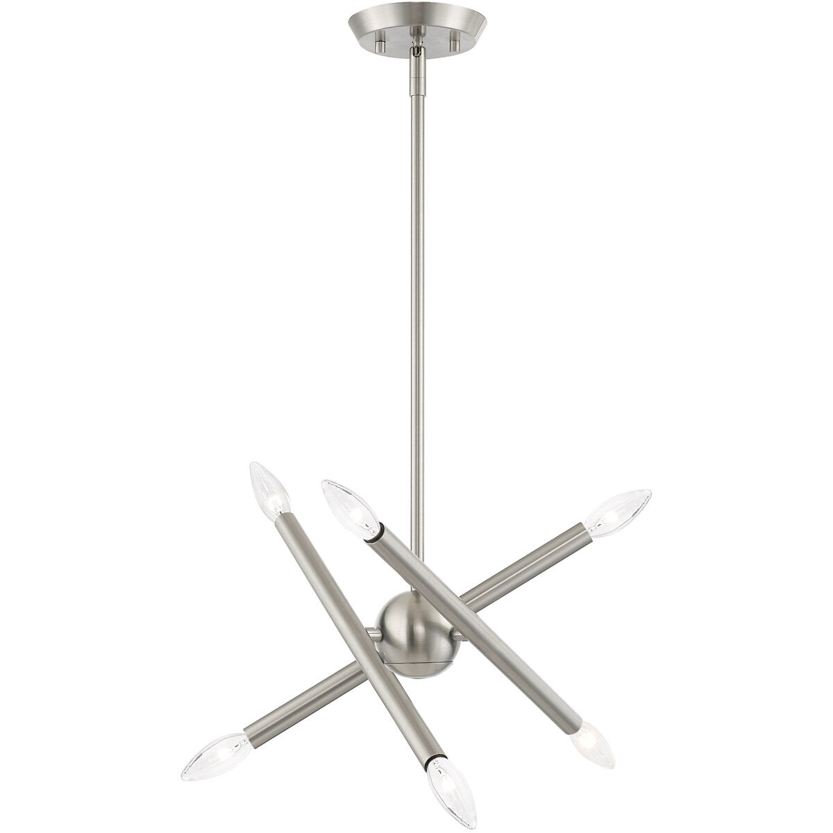 Soho 6 Light 13 inch Brushed Nickel Chandelier Ceiling Light