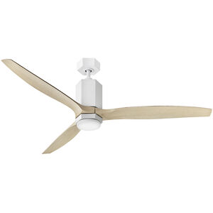 Facet 60 inch Matte White with Natural Blades Fan, Dual Mount